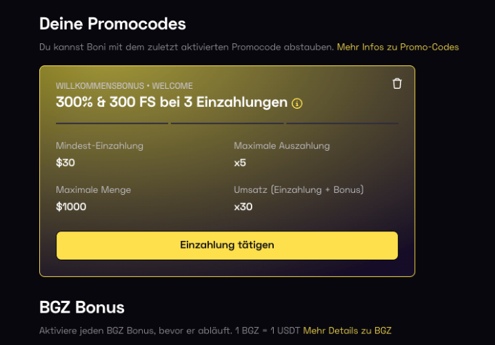 bitguruz casino bonus screenshot