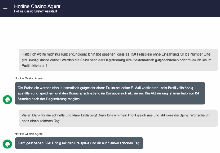 hotline casino kundenservice screenshot