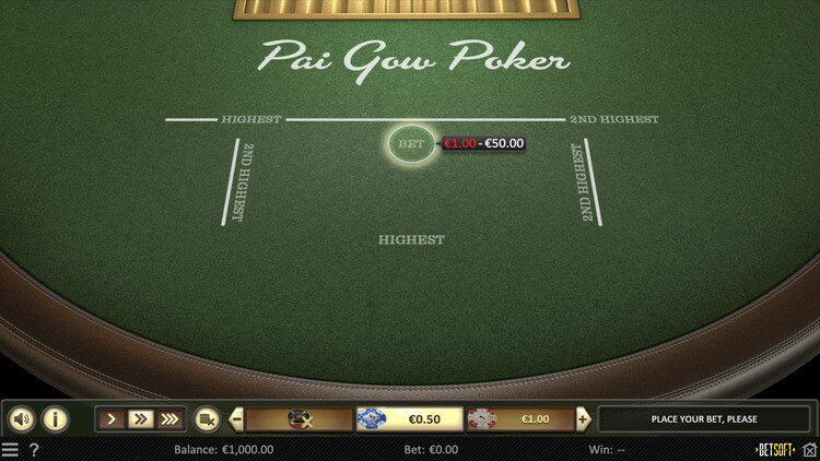 pai gow poker screenshot