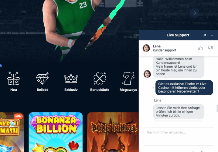 playzilla casino kundenservice screenshot