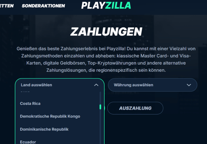 playzilla casino zahlungen screenshot