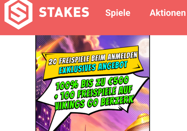 stakes casino bonus screenshot