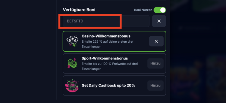 betsio casino bonus code