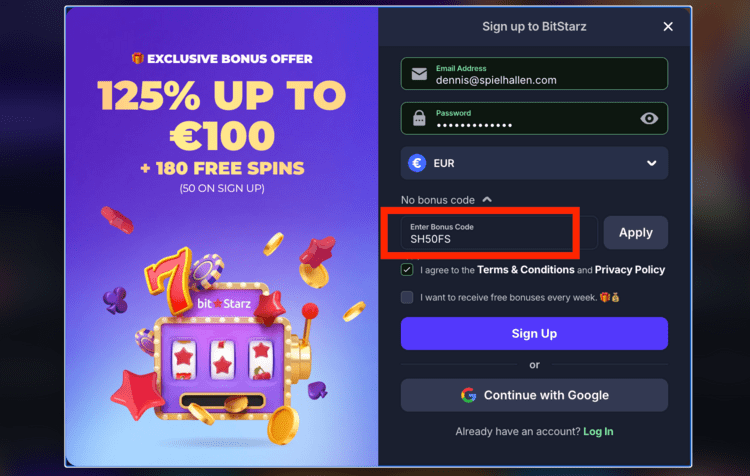 bitstarz casino bonus code