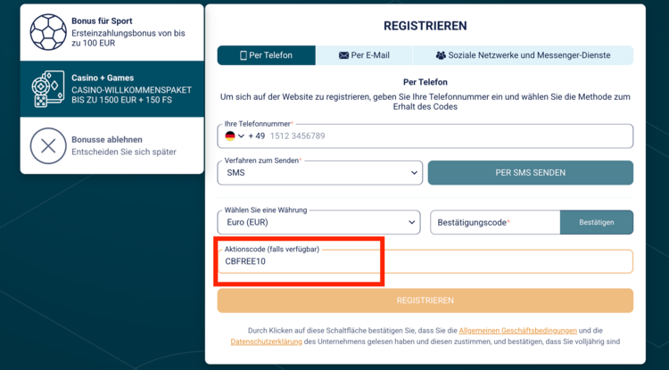 coldbet casino aktionscode screenshot