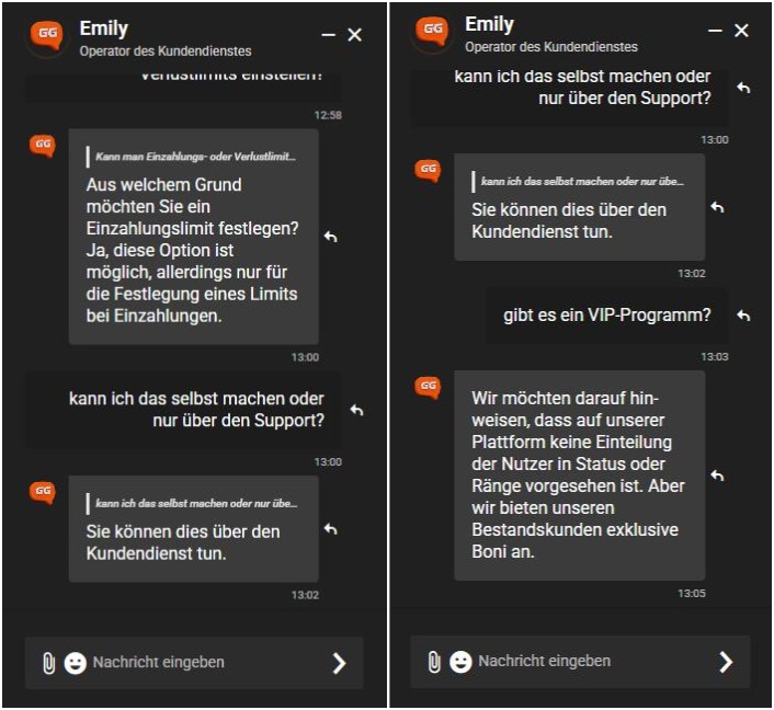 ggbet casino support live chat screenshot