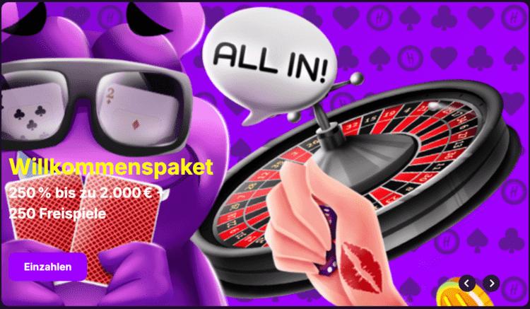 HitMe.Bet Casino Bonus Screenshot