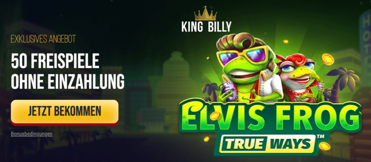 King Billy Casino Bonus ohne Einzahlung Screenshot