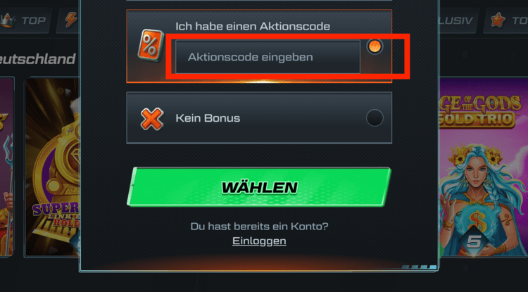 spinational casino aktionscode screenshot