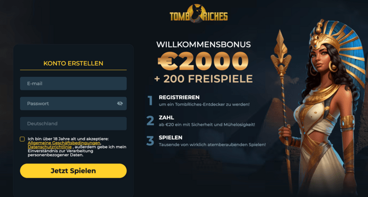 tombriches casino bonus screenshot