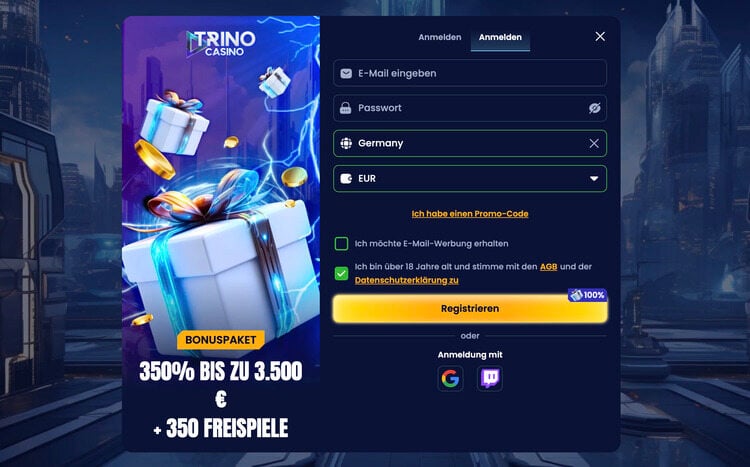 trino casino bonus screenshot