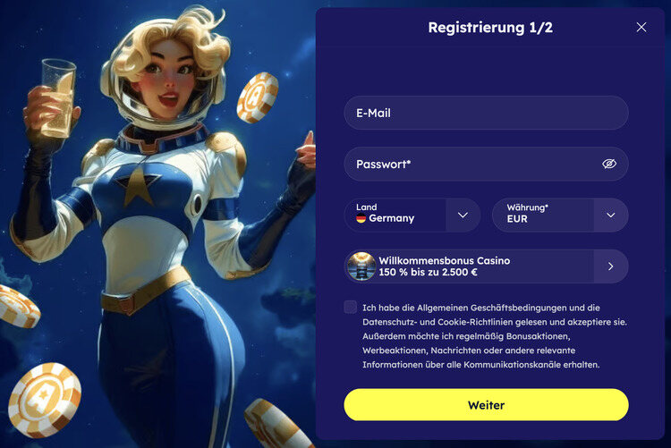vegasnova casino bonus screenshot